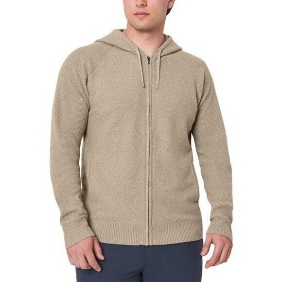 Other - Modern Ambition Men's Full Zip Hooded Recycled Knit Jacket Tan Small NWT